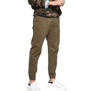 Zara Green Chinos Jogger Style Pants with Elastic Cuffs